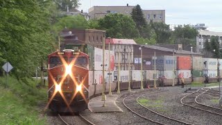 Stack Train CN 121 Departing Edmundston, NB after a Crew Change