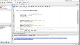 In this lesson we cover variables, datatypes and the assignment
statement. also take a look at arithmetic operators ternary operator.
netbeans ...