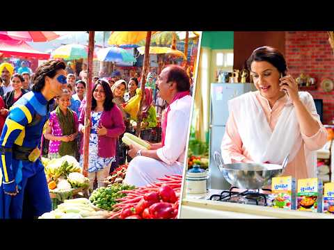 माँ ने सुपरहीरो को भेजा 2 किलो लौकी लाने! 🤣 | Tiger Shroff Comedy Scene | A Flying Jatt