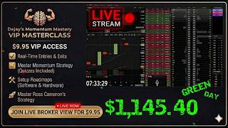 LIVE Day Trading: !  | $1,145.40 GREEN  Momentum Mastery (Webull & DayTradeDash)