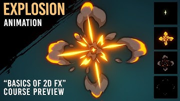 Explosion animation ["Basics of 2D FX" course preview]. Покадровая анимация взрыва.