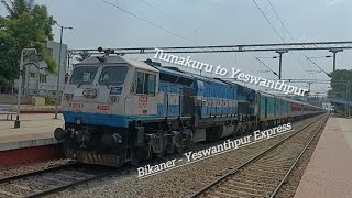 Short journey in Bikaner -Yeswantpur Express from Tumakuru to Yeswanthpur with Crazy station skips!