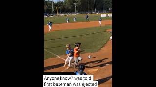Was he really ejected? #baseball #youthbaseball #littleleague #collision #umpire