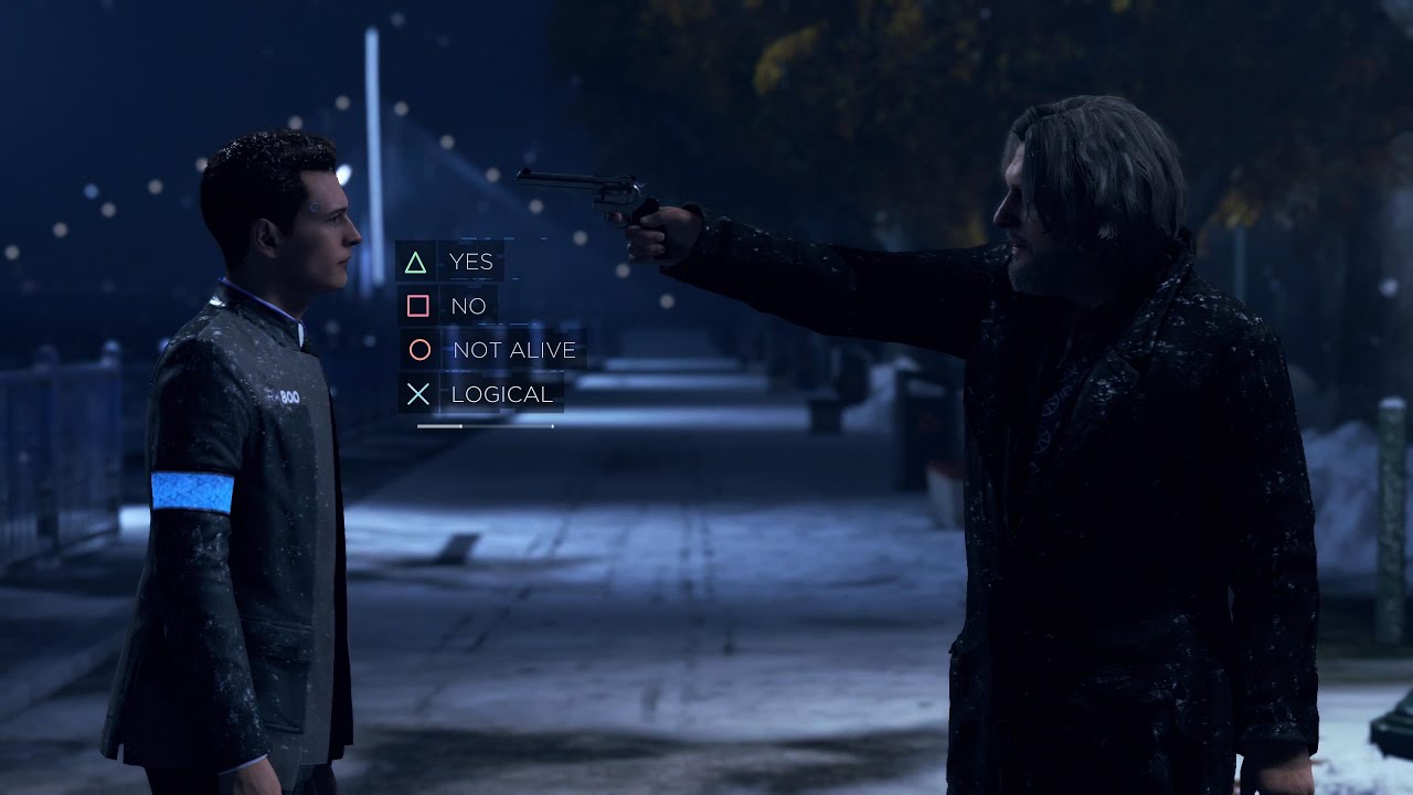Detroit Become Human - Hank points gun at Connor