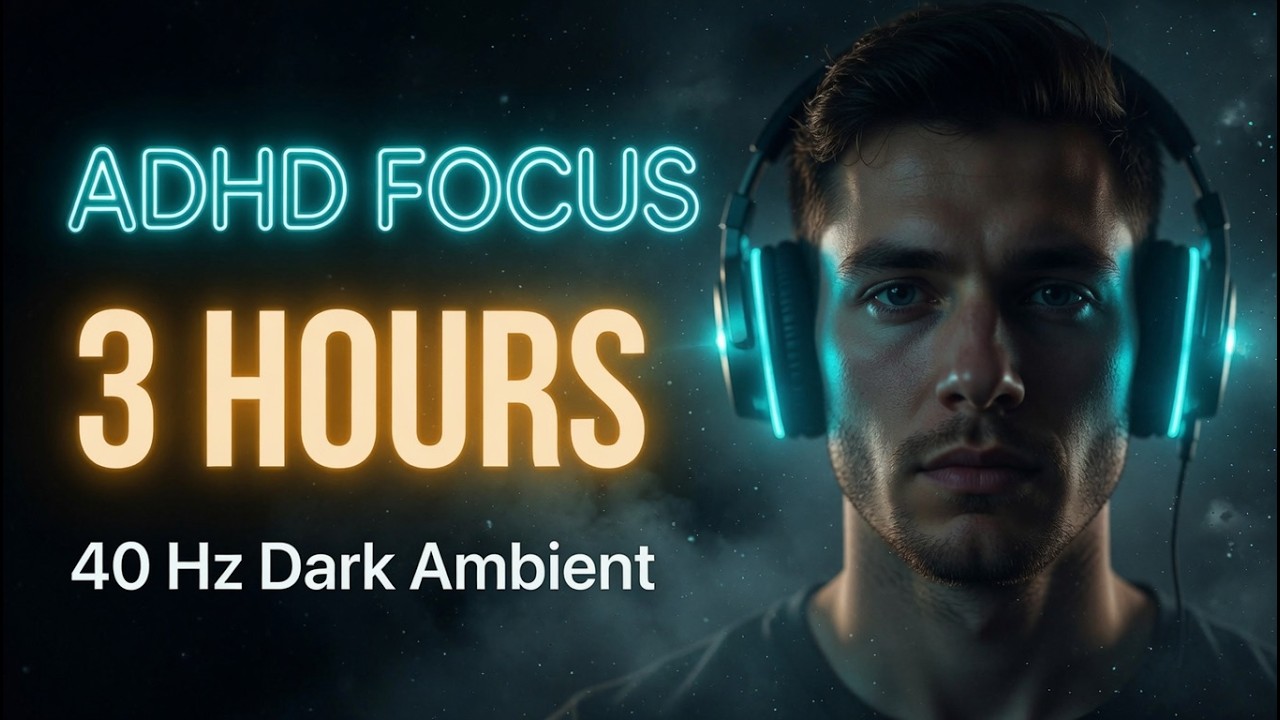 ADHD FOCUS • 40 Hz Dark Ambient 3 Hours | Hyperfocus Deep Work Music ...
