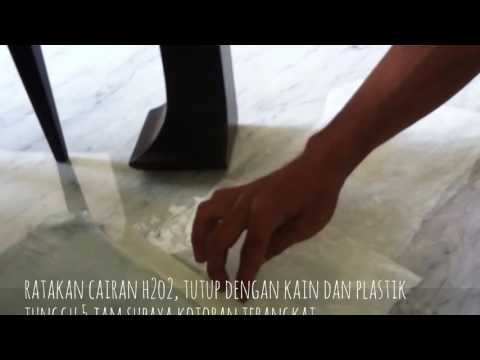 cara membersihkan noda pada lantai marmer / how to clean stains on the marble floor