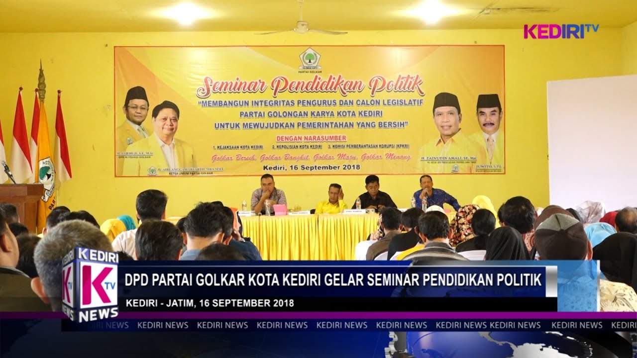 DPD PARTAI GOLKAR KOTA KEDIRI GELAR SEMINAR PENDIDIKAN POLITIK - YouTube