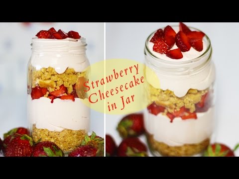 strawberry-cheesecake-in-jar-|-easy-to-make-no-bake-cheesecake-recipe
