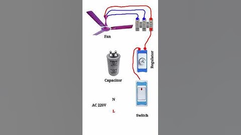 Ceiling Fan Wiring | Capacitor, Regulator & Switch Full Connection  #electrical#shortvideo #dubai