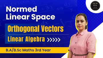 #04 |Normed Linear Space | Orthogonal Vectors | BA/BSc 3rd Year Maths Linear Algebra | New Era Maths