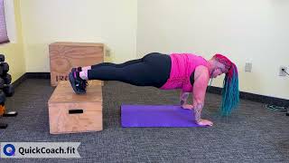 Platform Box Feet Elevated Plank | Exercise Demo | Coaching Software | QuickCoach
