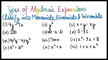 Types of Algebraic Expressions | Monomial | Binomial | Trinomial | Polynomial | Class 7 Algebra