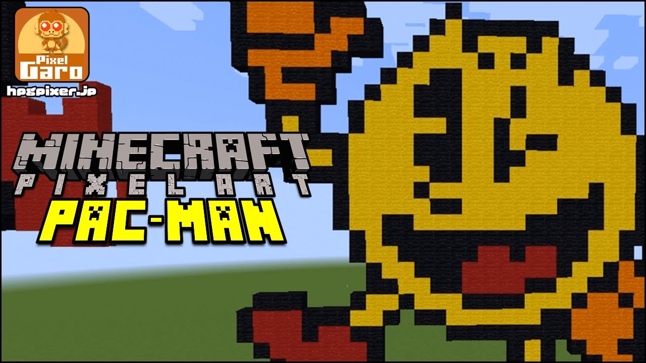 ドット絵 マイクラ 作り方 パックマン Minecraft Pixel Art Pac Man Youtube