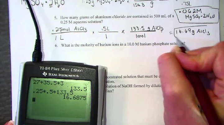 Molarity and Dilution Practice Problems