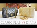 DETAILED REVIEW Chanel Diana VS Classic Flap | Vintage Chanel Double flap bag VS Single flap
