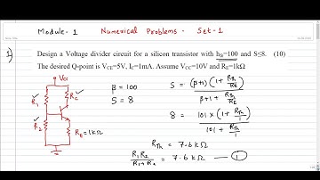 Analog Electronics (EET205) : Numerical Problems - 1