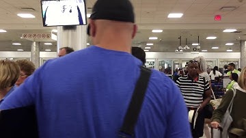 The security checkpoint at the airport