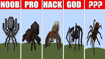 Pixel Art (NOOB vs PRO vs HACKER vs GOD) Spider in minecraft
