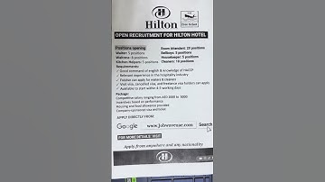 Hilton Hotel Jobs 2025 | Housekeeping, Reception, Chefs & More #jobwaveuae #dubaijobs2025 #dnatajobs