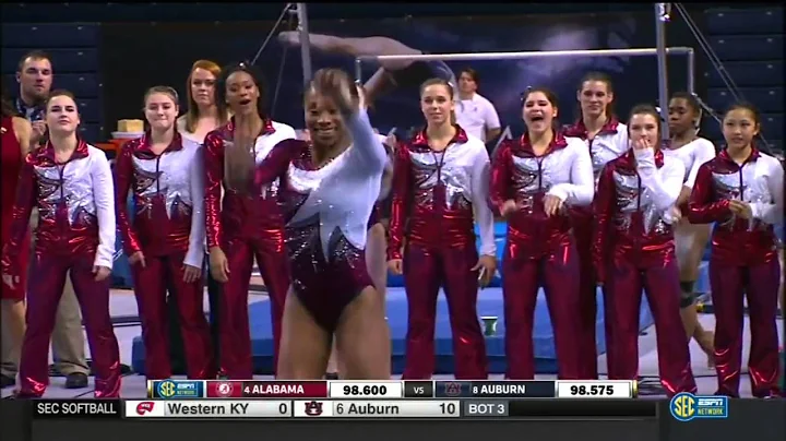 Aja Sims (Alabama) 2016 Floor vs Auburn 9.875
