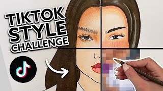 ONE drawing in FOUR different art styles 🤔 TIKTOK ART STYLE CHALLENGE | Natalia Madej