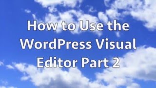 How to Use the WordPress Visual Editor Part 2