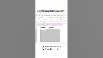 Merge &  Unmerge Cells #ExcelTips #MergeUnmerge #ExcelShortcut #DataAnalytics #XLHacks #Excexl