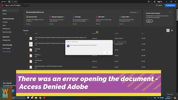There was an error opening the document: Access Denied Adobe