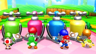 Mario Party Island Tour Minigames - Mario vs Yoshi vs Toad vs Bowser Jr