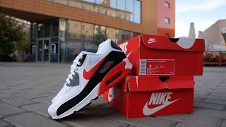 nike air max 90 essential white red