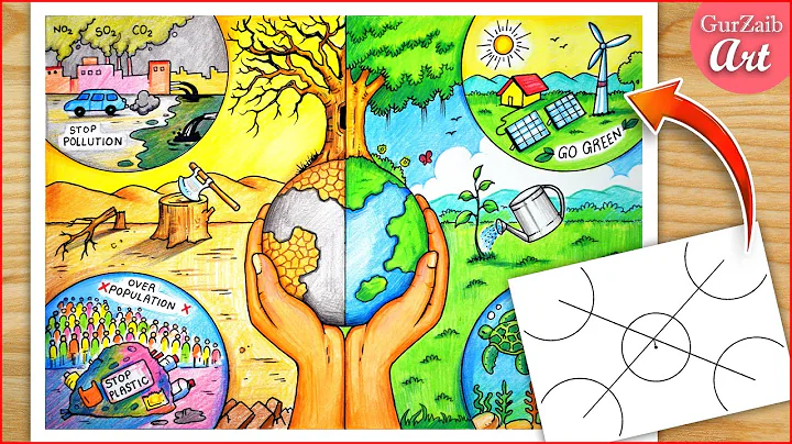 How to draw Earth Day Poster Drawing 🌎 / Save earth project chart making ideas / Easy way