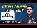 💥💥ONE SHOT || TRUSS ANALYSIS || JKSSB JE 20225||