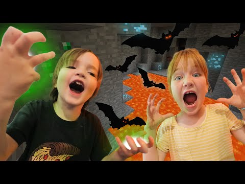 BAT ESCAPE 🦇 Don't get Lost in Niko's Lava Cave! Adley helps Dad build a Neighborhood in Minecraft!
