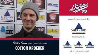 Colton Kroeker post game interview