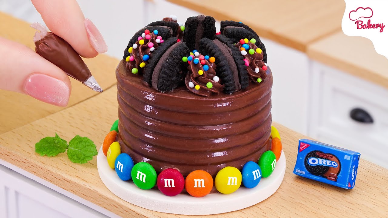Delightful Mini Oreo M&M Sprinkles Chocolate Cake Recipe | Baking for Beginners | Mini Bakery