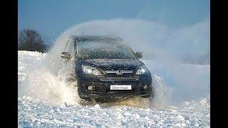 Honda CRV 3 стабилизация и торможение на снегу