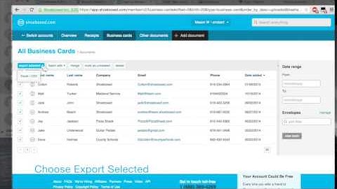 Exporting Business Cards