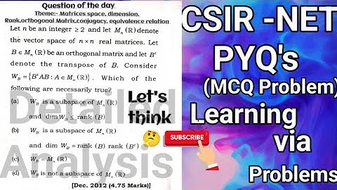 How to solve|csir net linear algebra questions|Dec. 2012|previous year question papers|viral videos🔥