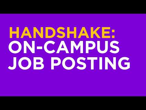 Handshake: On Campus Job Posting Instructions for Supervisors