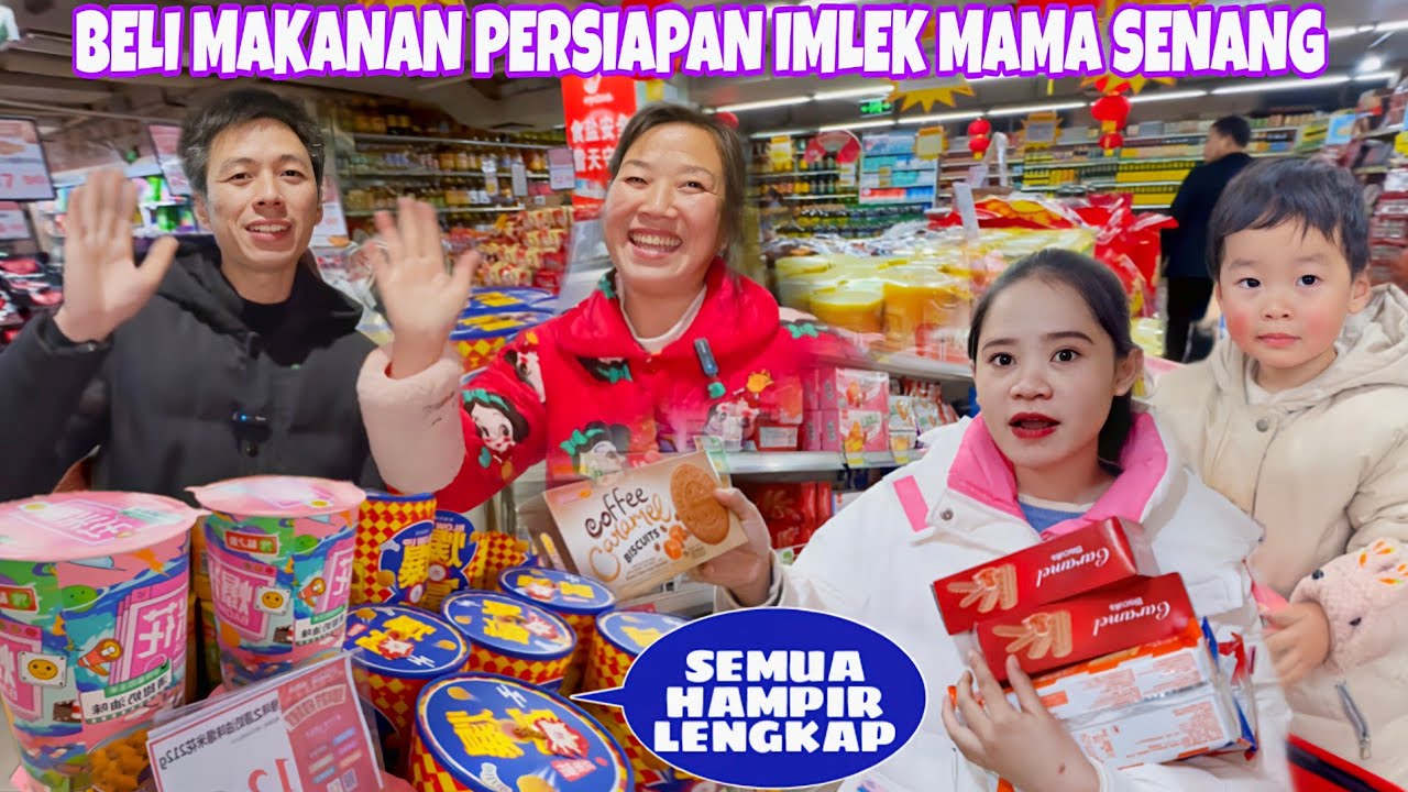 KAGET BANYAK PRODUK INDONESIA, BELI MAKANAN PERSIAPAN TAHUN BARU IMLEK LENGKAP  MAMA SENANG SEKALI