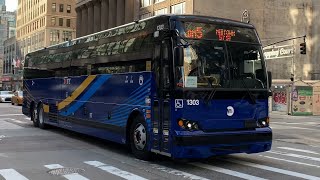 Midtown-57th St Bound 2021 Prevost X3-45 1303 QM5 Express Bus At 6th Av & 37th St