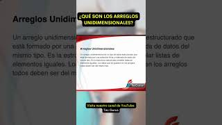 ¿Qué son los arreglos unidimensionales