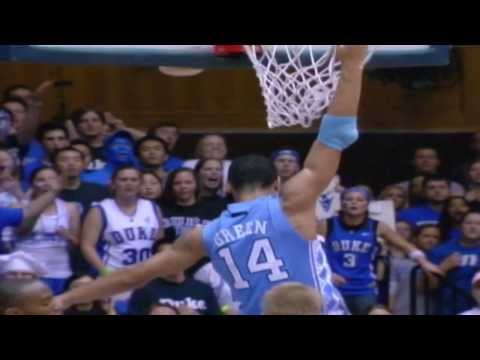 Carolina Basketball: Danny Green Dunks on Paulus at Duke 2008