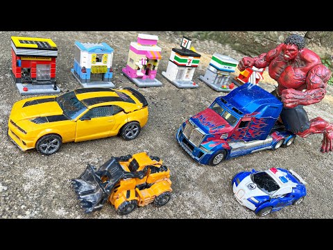 Full TRANSFORMERS StopMotion - Bumblebee Catch the Monster Trucks Optimus TobotRobot Dinosaur Movie