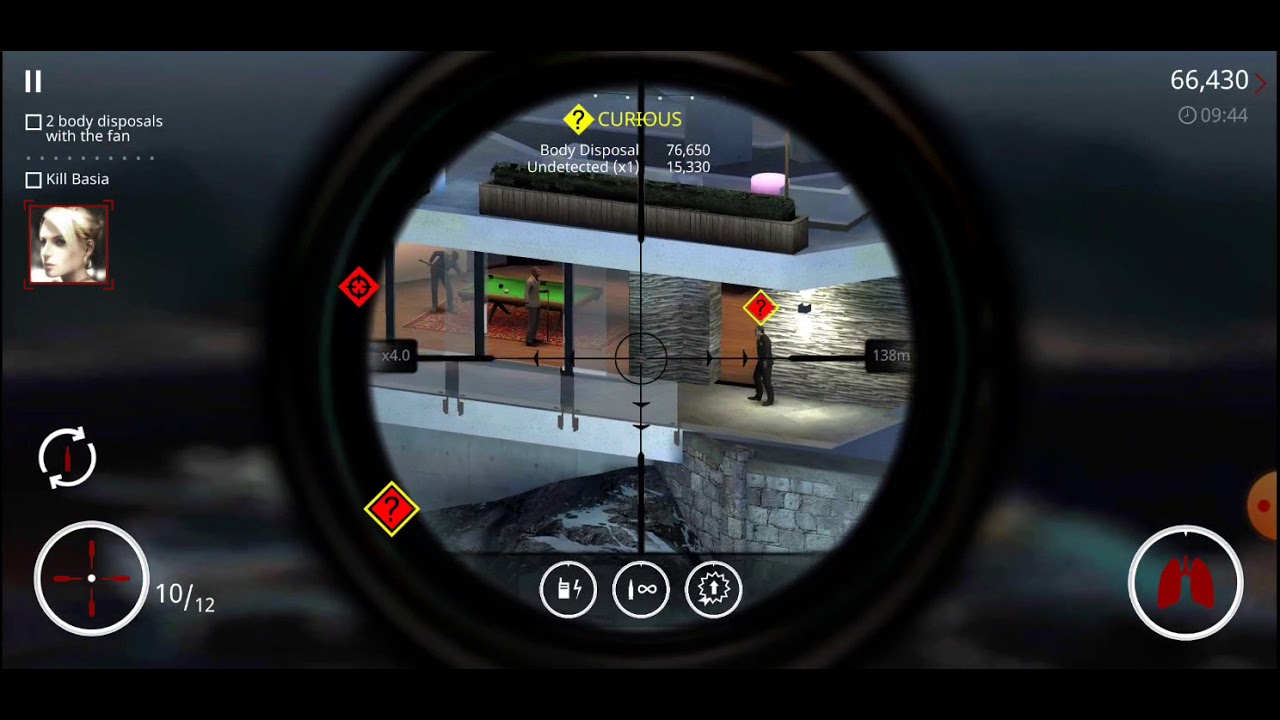 use the fan to dispose of 2 bodies and kill Basia Romanowski, Hitman