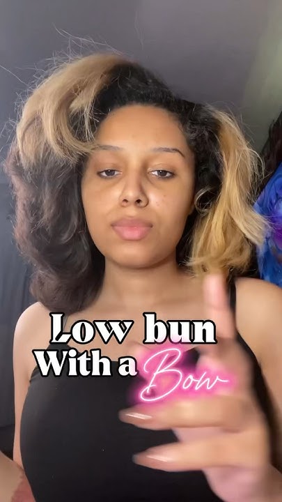  Low bun with a bow 🎀 #naturalhair #naturalhairstyles #curlyhair - YouTube