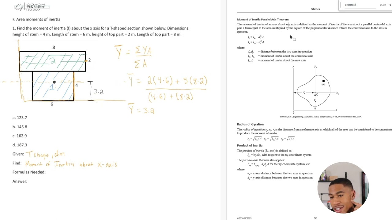 FE Review - Statics - Moment Of Inertia