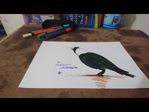 How To Draw Crow - YouTube