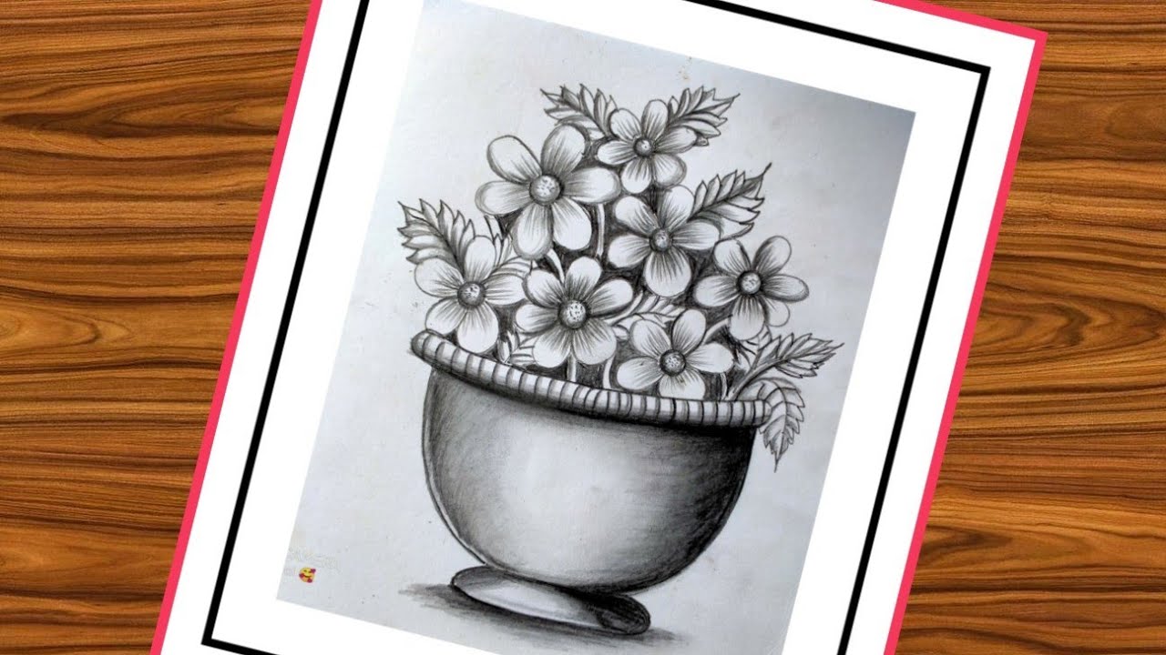 Flowers in Pot sketch 13020