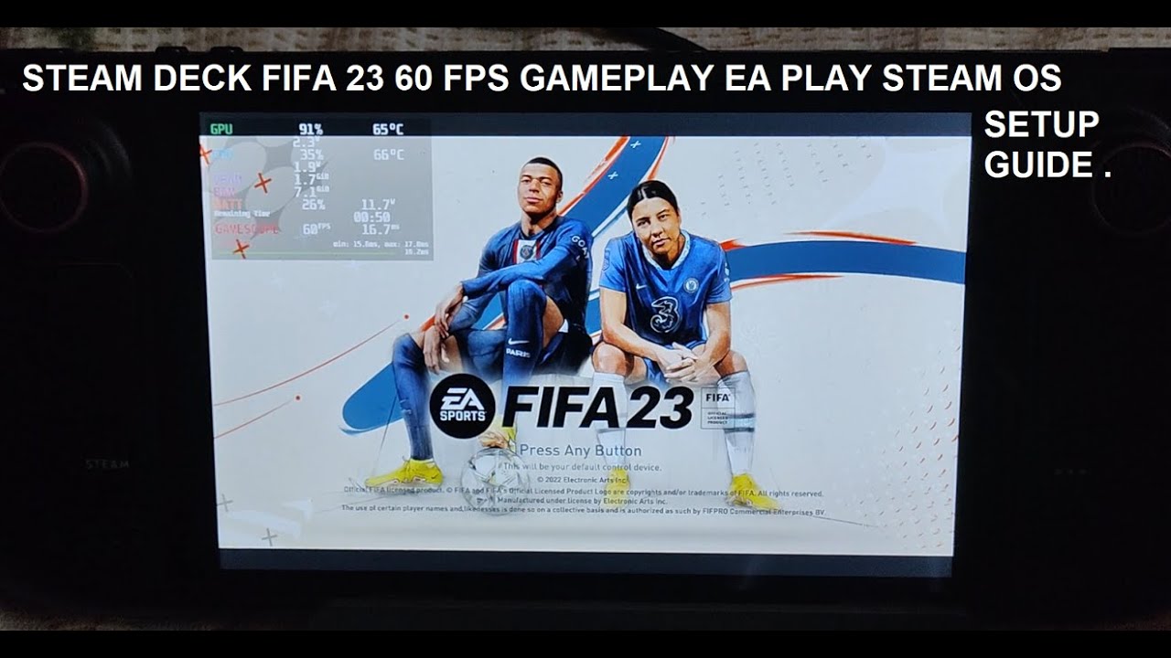 Steam Deck EA Sports Fifa 23 SD Card 60 FPS Gameplay EA Play Version Steam  OS